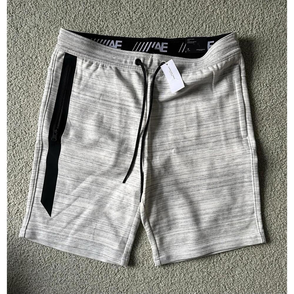 American Eagle Flex Jogger Shorts Heather White Men’s Size M
